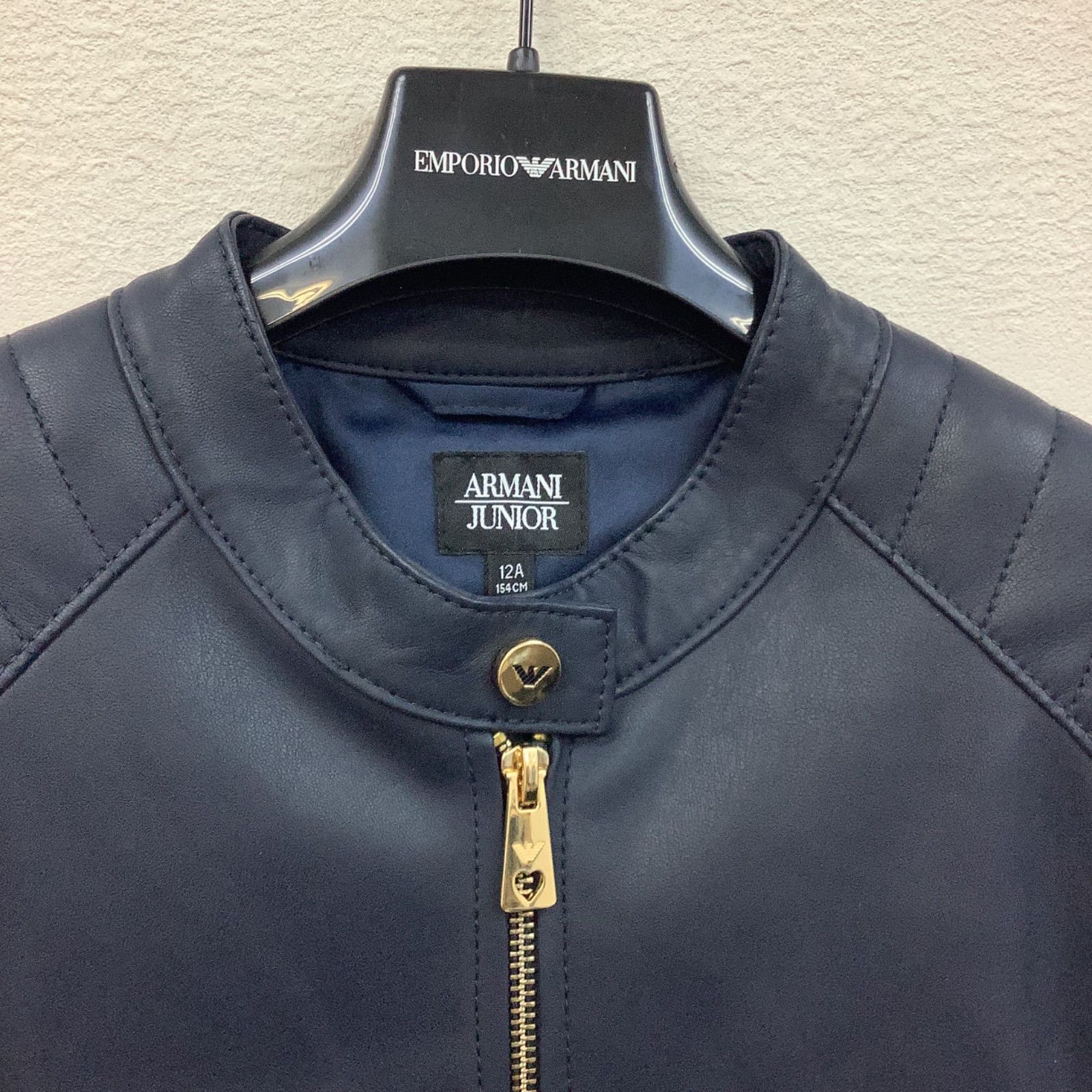 ARMANI JUNIOR アルマーニ ライダースジャケット 12A/152 ネイビー 紺 
