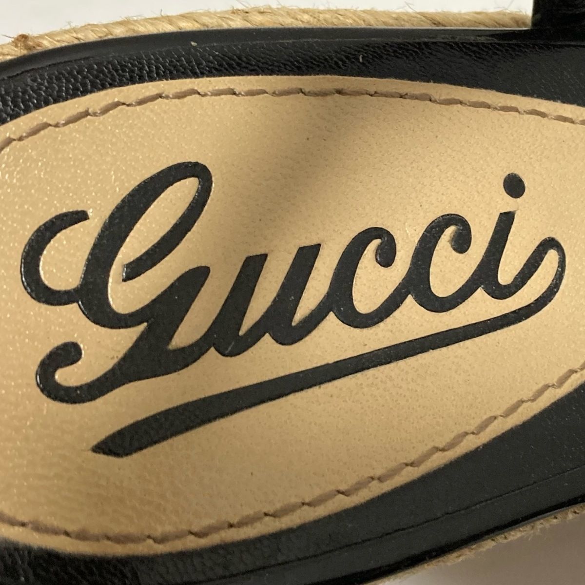 人気提案 グッチ 36 GUCCI グッチ ウェッジソールサンダル 黒 36