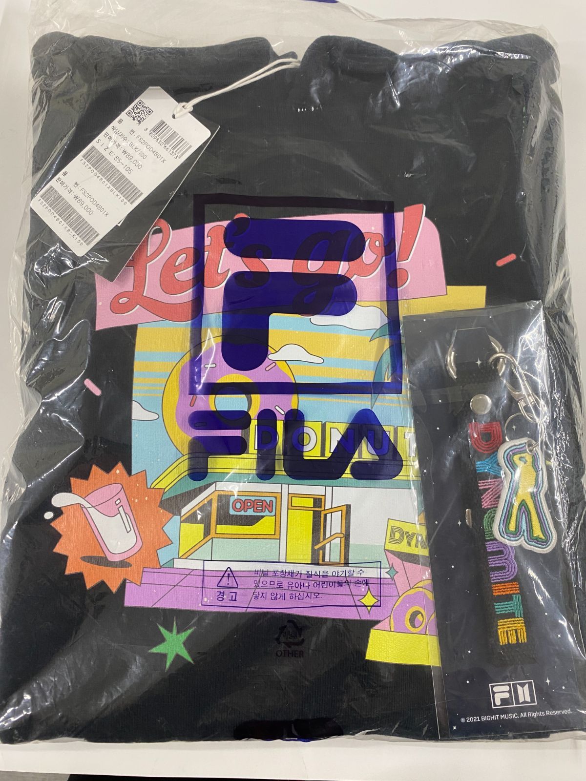 BTS 公式 FILA × DYNAMITE BLACK パーカー Lサイズ 特典キーホルダー付き 1点