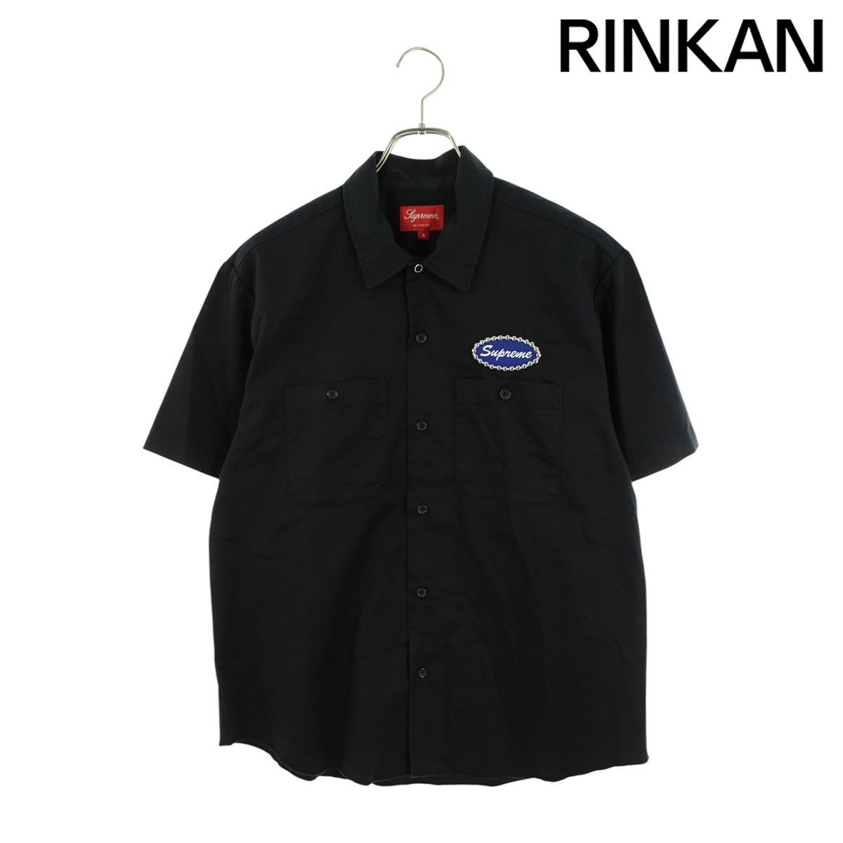 シュプリーム  20AW  Studded Patch S/S Work Shirt スタッズロゴパッチワーク半袖シャツ メンズ S 【2/27～3/18 タイムセール】