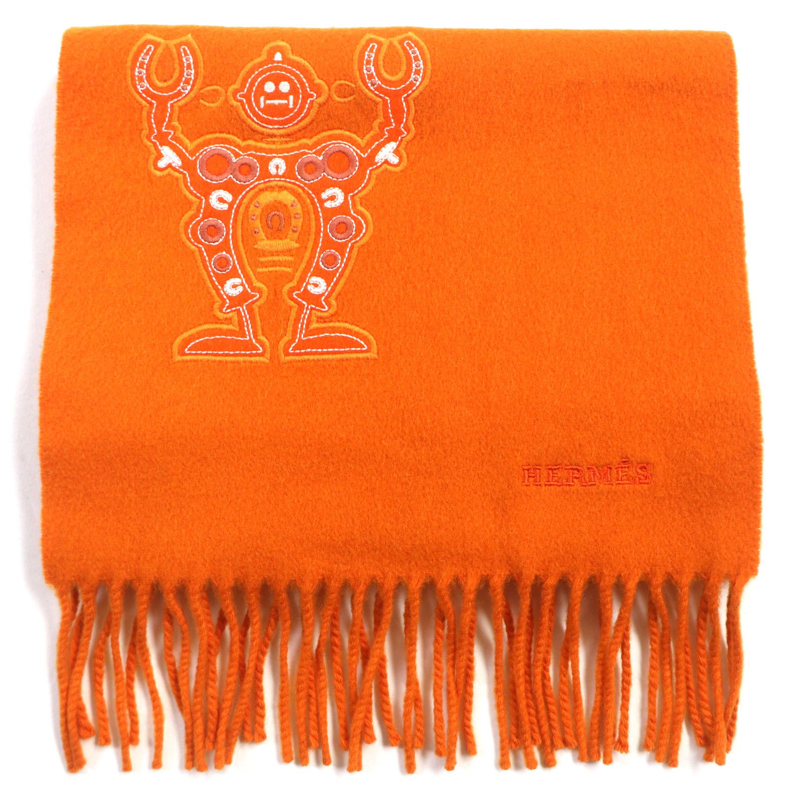 エルメス HERMES マフラー フリンジ オレンジ（新品/ HERMES エルメス  