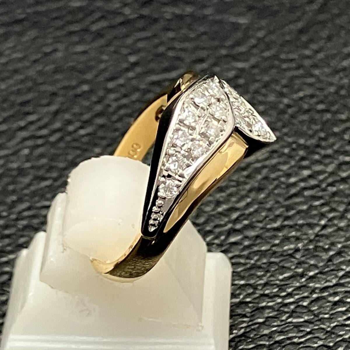 鑑別カード付 新品仕上済み 天然ダイヤモンド 0.22ct コンビ