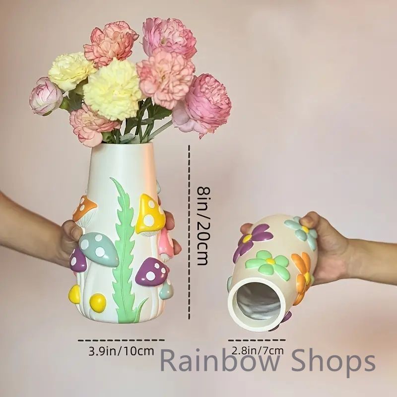 カラフルなフラワーベース 新品未使用カラフルポリレジンフラワーベースカラフルな花瓶☆8