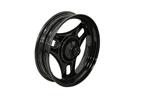 ブラック_スズキ レッツIIレッツ4 レッツ5/アドレスV50 バイクパーツセンター(Bike Parts Center) ドラムブレーキ用フロントホイール スズキ レッツII/4 10インチ 903201