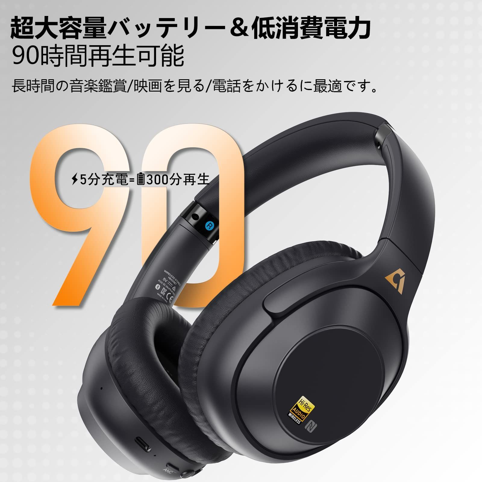 Ankbit LDAC ワイヤレス ヘッドホン Bluetooth ハイブリッド - メルカリ