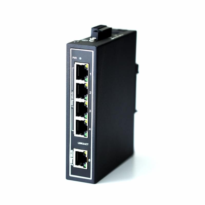 WIWAV WDH-5ET-DC 業務用 産業用5ポート イーサネットスイッチ 広範囲動作温度対応 -30~ 75°C 超小型|DIN|金属筐体|IP30|UL認証