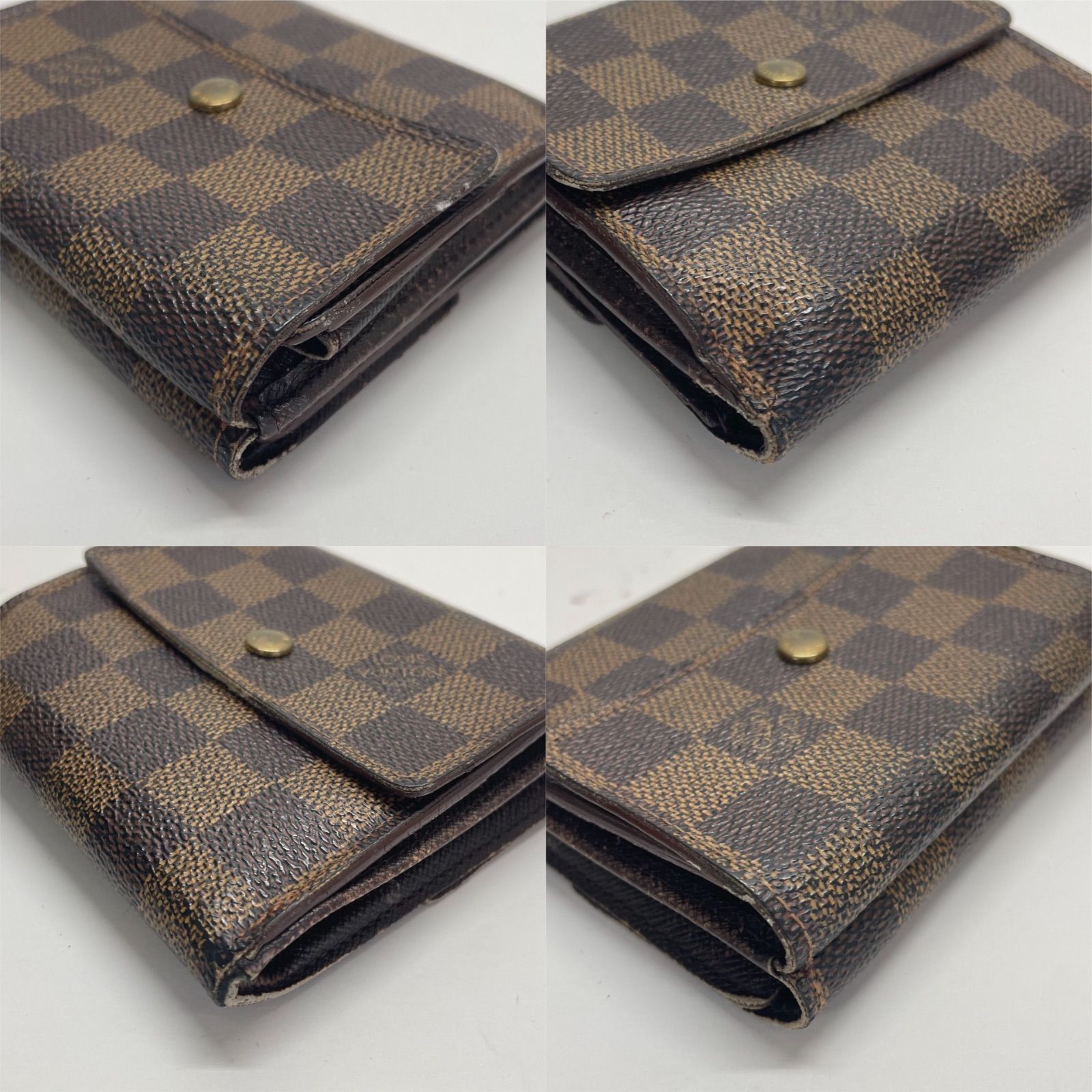 LOUIS VUITTON ダミエ・エベヌ 三つ折り財布 LOUIS VUITTON ルイヴィトン M61668 コンパクト・ジップ ダミエ