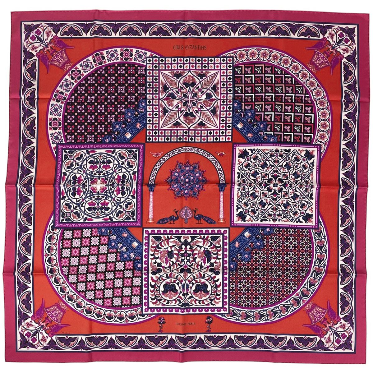 エルメス HERMES カレ 90 CIELS BYZANTINS ビザンチンの空 鳥