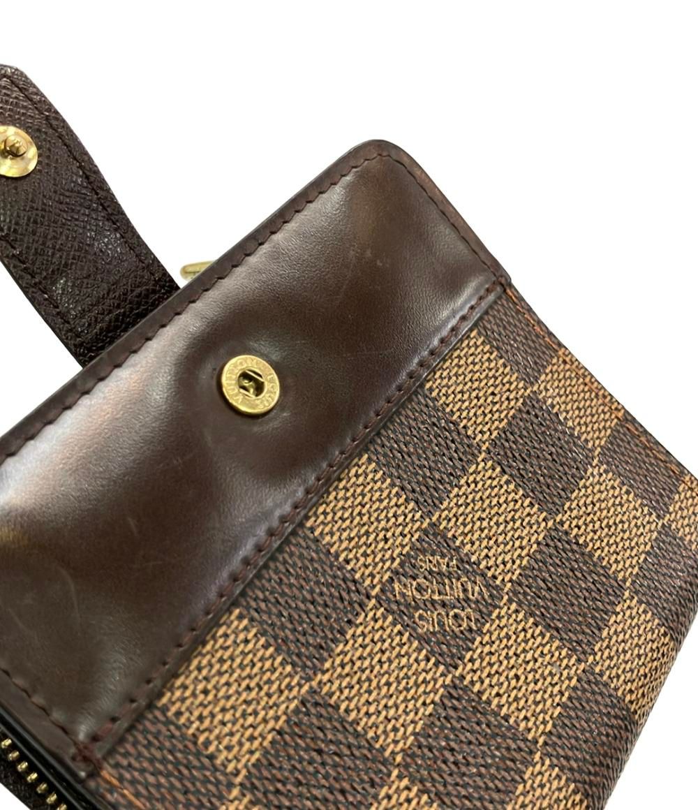 ルイヴィトン ダミエ コンパクト ジップ 二つ折り財布 ウォレット ルイ