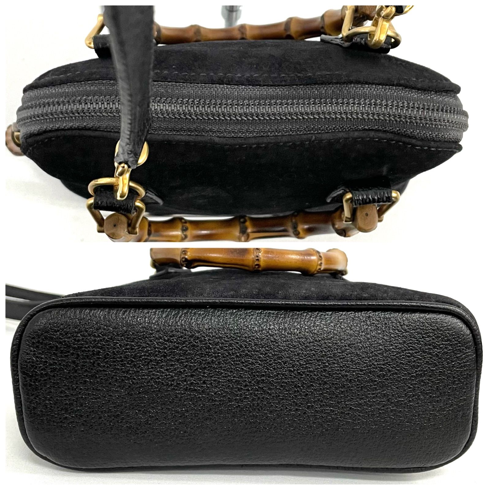 GUCCI グッチ バンブー スエード ショルダーバッグ ハンドバッグ 2Way