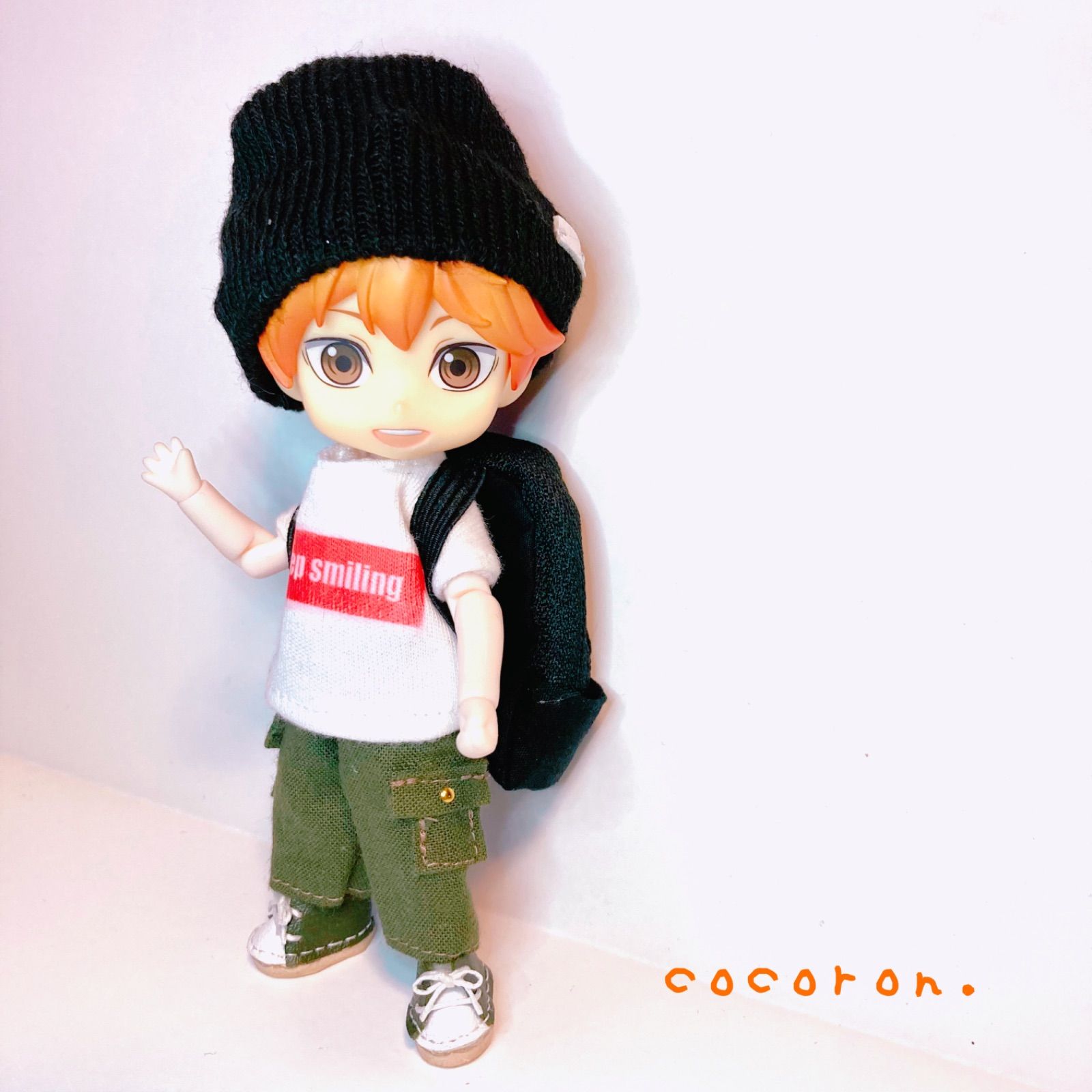★ハンドメイド★ミニチュア キャラクター バッグ ブラック ドールアウトフィット 1/6ドール バッグ カバン ハンド 人形用 ミニチュア ドール