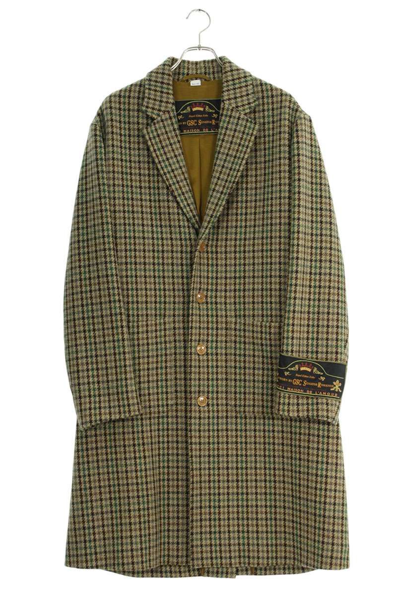 グッチ 595447 千鳥格子 チェスターコート メンズ 46 安い，爆買い