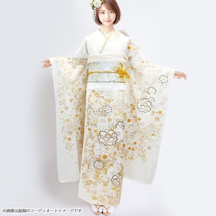 アンティーク　刺繍　金駒刺繍　鳳凰　振袖　襦袢セット　成人式 着物 022a p アンティーク 刺繍 金駒刺繍 鳳凰 振袖 襦袢セット 成人式 着物 022a p