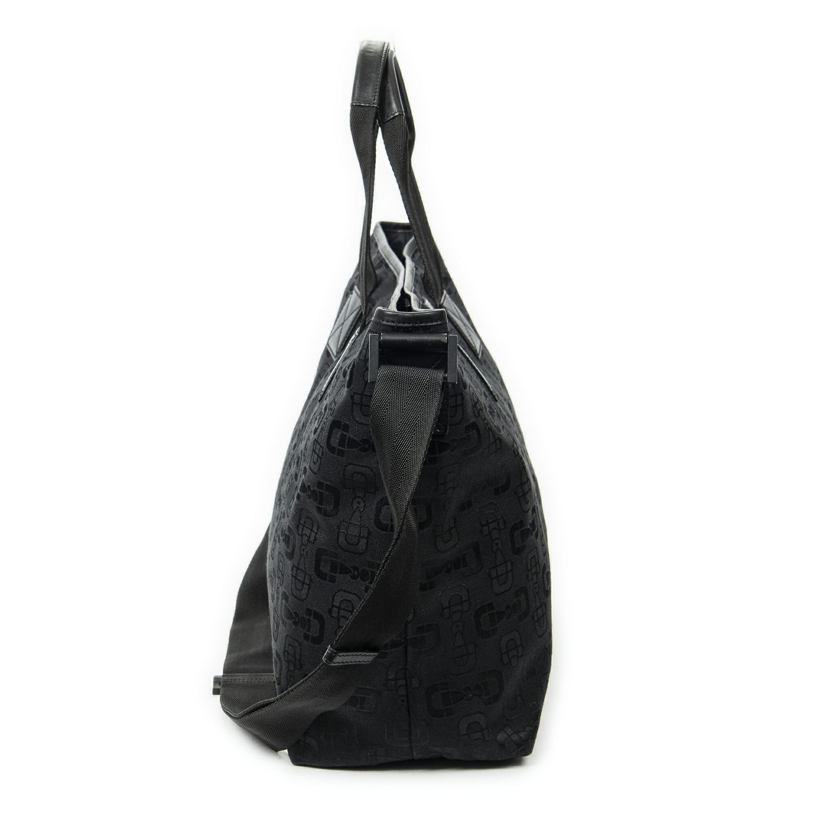 GUCCI グッチミディアムソフトショッピングトート黒ホースビットプリントグキャンバスA NEXPOTALLINN_EU