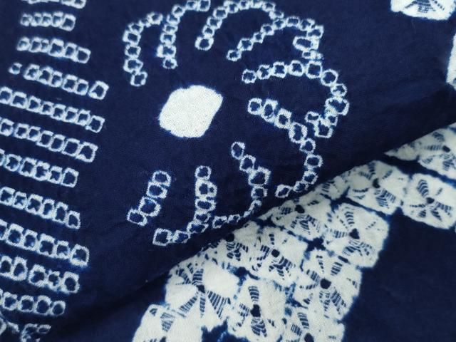 平和屋着物∴夏物 浴衣 有松鳴海絞り 扇花唐草文 綿 逸品 CAAU3537ng  