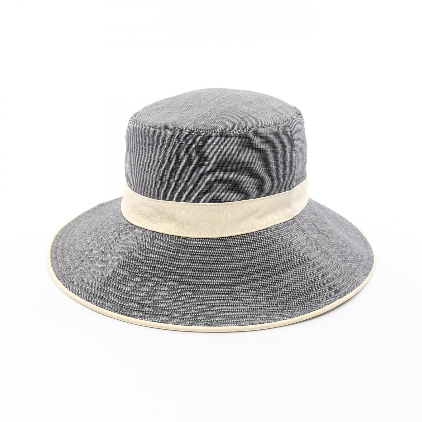 エルメス HERMES ハット ネイビー ファブリック ウール ハット レディース Used A