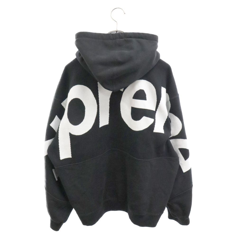 SUPREME (シュプリーム) 23AW Big Logo Jacquard Hooded Sweatshirt ビッグロゴジャガードフード スウェットパーカー ブラック - メルカリ