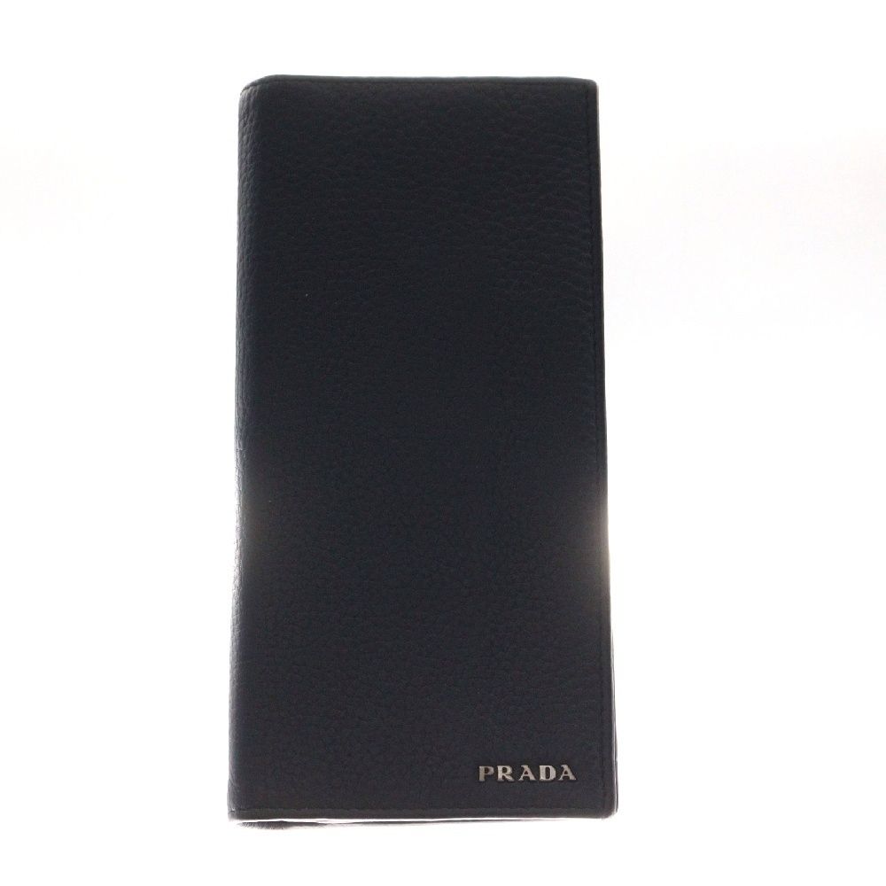 PRADA プラダ VITELLO GRAIN ヴィッテロ グレイン 二つ折り 長財布 ウォレット ネイビー 2MV836 2E3A F0216