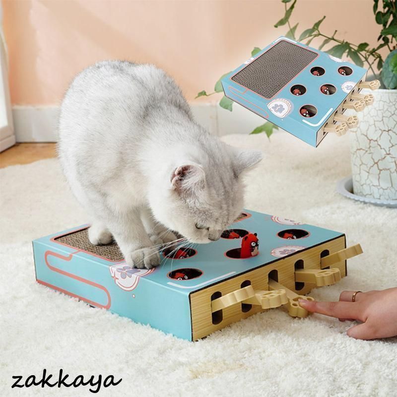 ペットおもちゃ 入れ 知育玩具 動く 段ボール猫スクラッチャー 抵抗性 耐久性 5穴 運動不足 ストレス解消 家の破壊防止対策