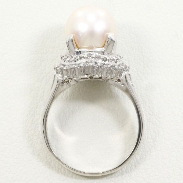 10mm玉 pt900 パール リングです
綺麗です
約6.9g 15号 PT900 リング 指輪 10号 パール（真珠） 約9mm ダイヤ 0.40 総重量約