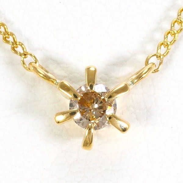 K18YG ネックレス necklace ブラウンダイヤ 0.03 総重量約1.5g 約42cm