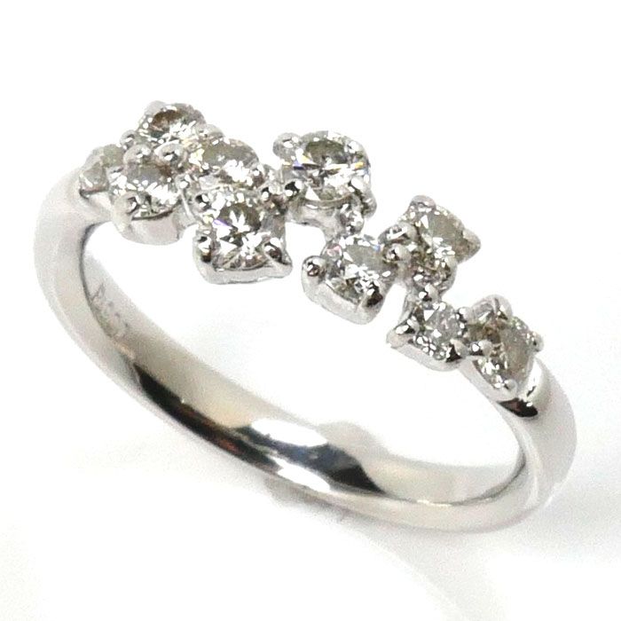 Pt900プラチナ ダイヤ リング・指輪 ダイヤモンド0.4ct 9号 3.9g 