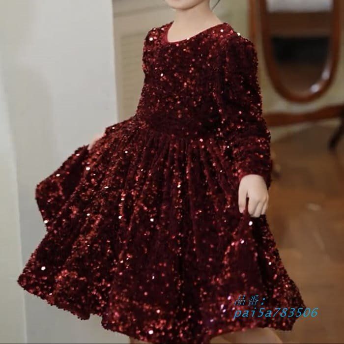 小学生 キッズ 女の子 裏起毛 ベロア スパン 子ども パーティー ワンピース キッズ 結婚式 こども リボン付き ピアノ発表会 ドレス ジュニア 演奏会 pai5a783506