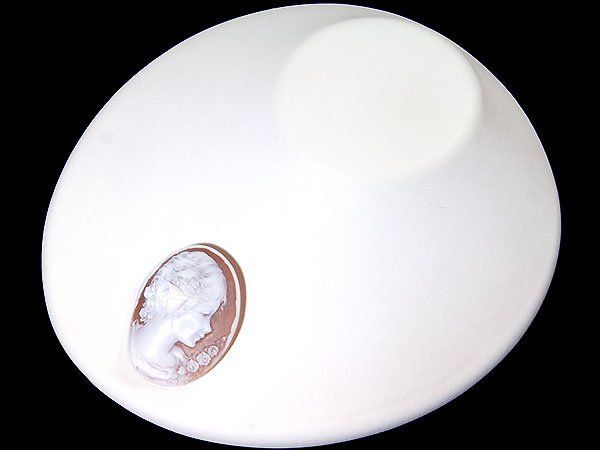 【海】カメオルース　貝シェル　貴婦人彫刻　４点セット　縦約５５ｍｍ ジュエリー極】BP作 綺麗な女性と花の彫刻 高級シェルカメオ