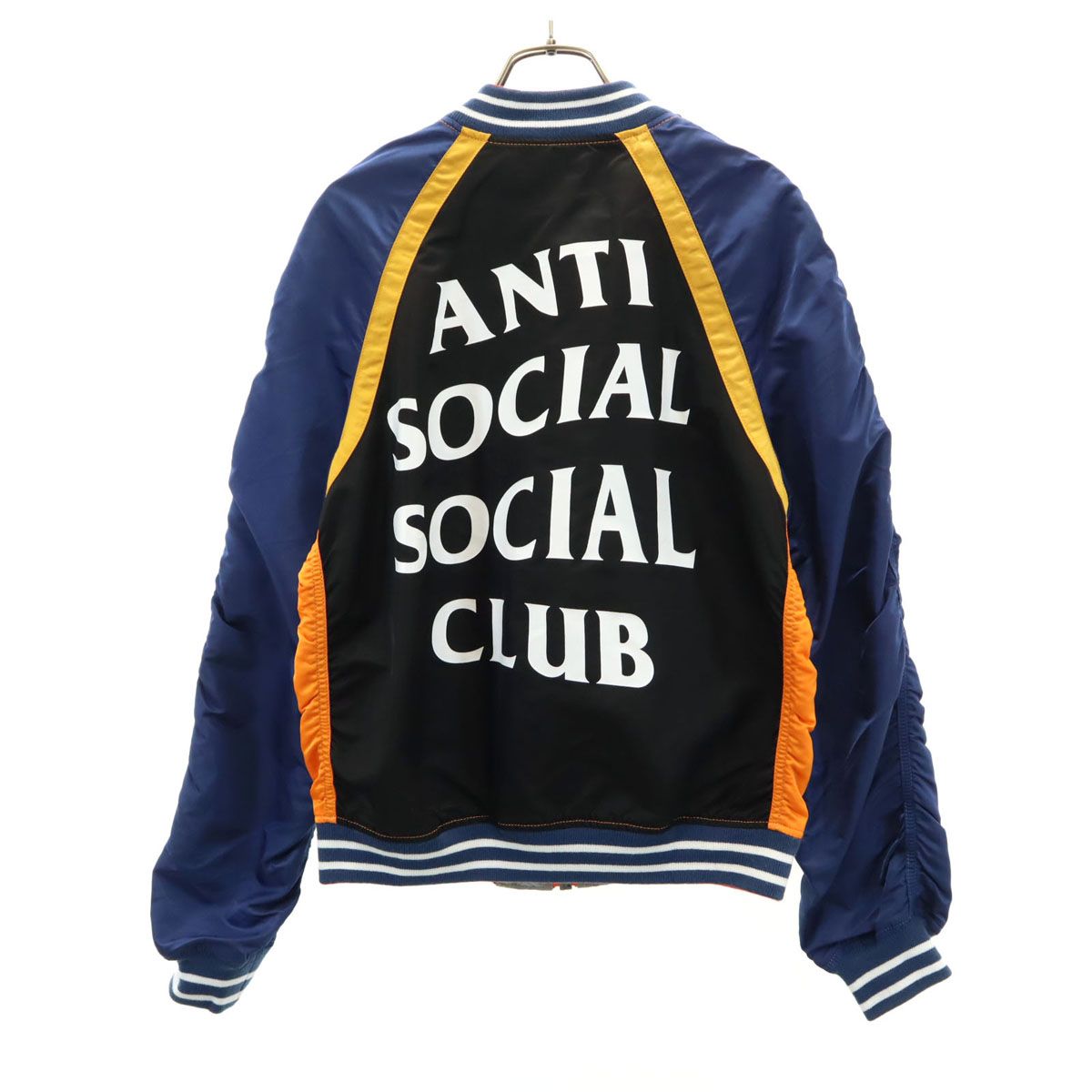 古着 未使用 ALPHA アルファ ANTI SOCIAL SOCIAL CLUB アンチソーシャルソーシャルクラブ コラボ バックロゴ L-2B フライトジャケット XS オレンジ リバーシブル メンズ 未使用 ALPHA アルファ ANTI SOCIAL SOCIAL CLUB アンチソーシャル