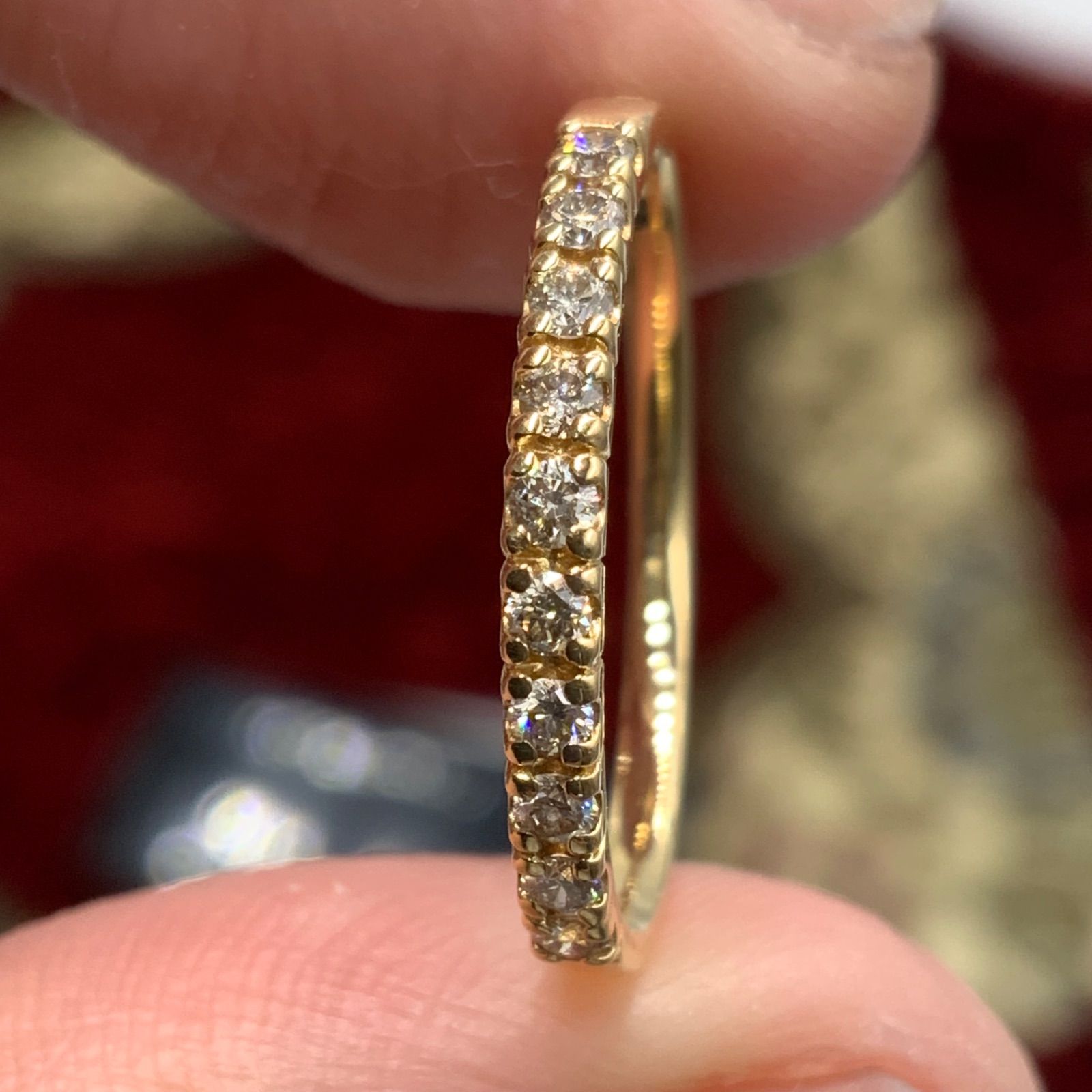 K18 ハーフエタニティ リング 1.6g 約14号 0.2ct
