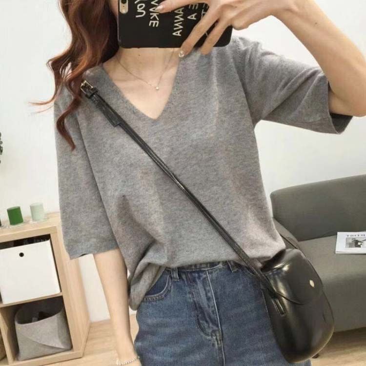 Lサイズ♬半袖ニット Ｔシャツ 夏物 サマーニット 半袖 ニット トップス レディース ニット Tシャツ