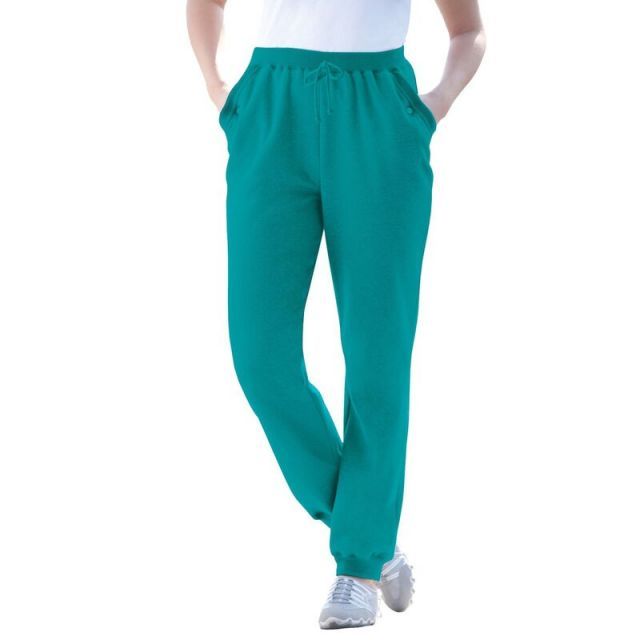 【送料無料】 ウーマン ウィズイン レディース カジュアルパンツ ボトムス Woman Within Women's Plus Size Petite Better Fleece Jogger Sweatpant Deep Teal