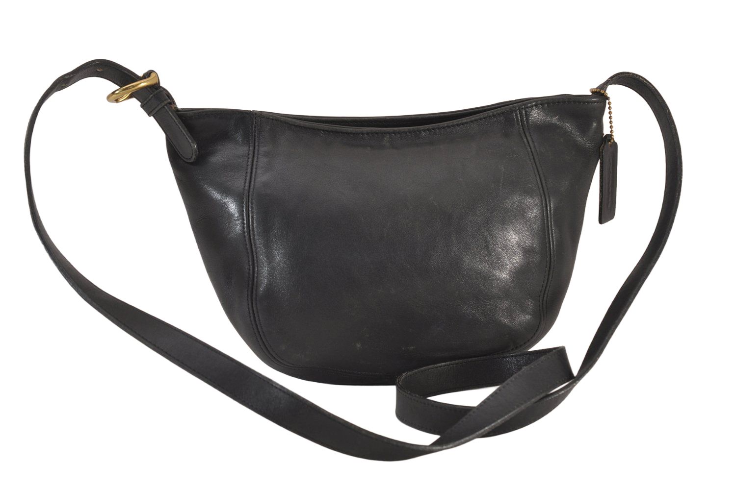 コーチ COACH オールドコーチ ヴィンテージ ショルダーバッグ 斜め掛け レザー ファスナー開閉 茶 ブラウン 9085 ■GY18 レディース コーチ ワンショルダーバッグ 9071 ダークブラウン レザー 中古 ワン