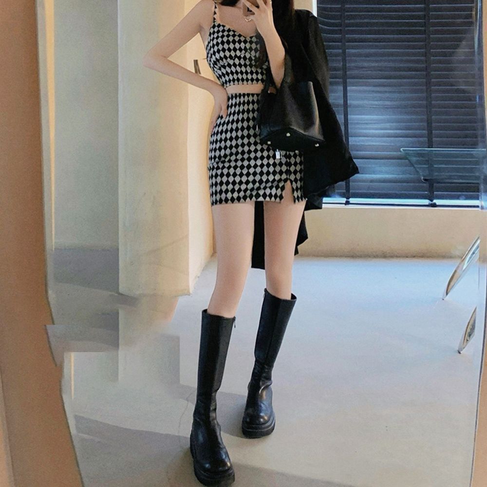キャミトップス ミニスカート セットアップ 上下2点セット