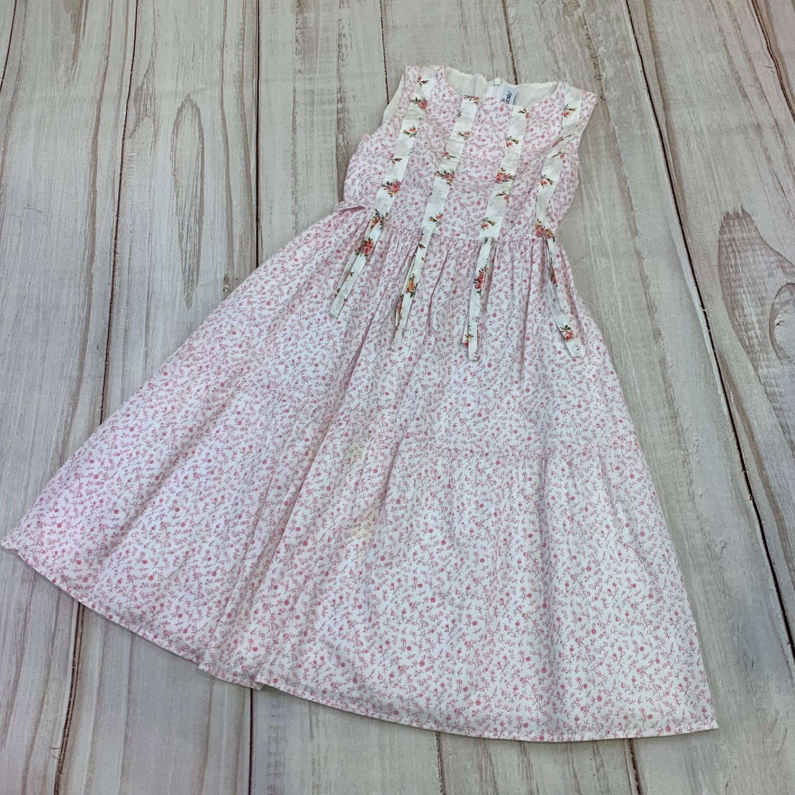 ☆ Simonetta シモネッタ ワンピース キッズ サイズ130 花柄 白×ピンク 
