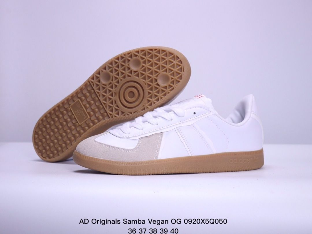 セール　新品　アディダスadidas originals Samba Veganラウンドヘッドバンド滑り止め耐摩耗性低ヘルプシューズスニーカーレディースグレー