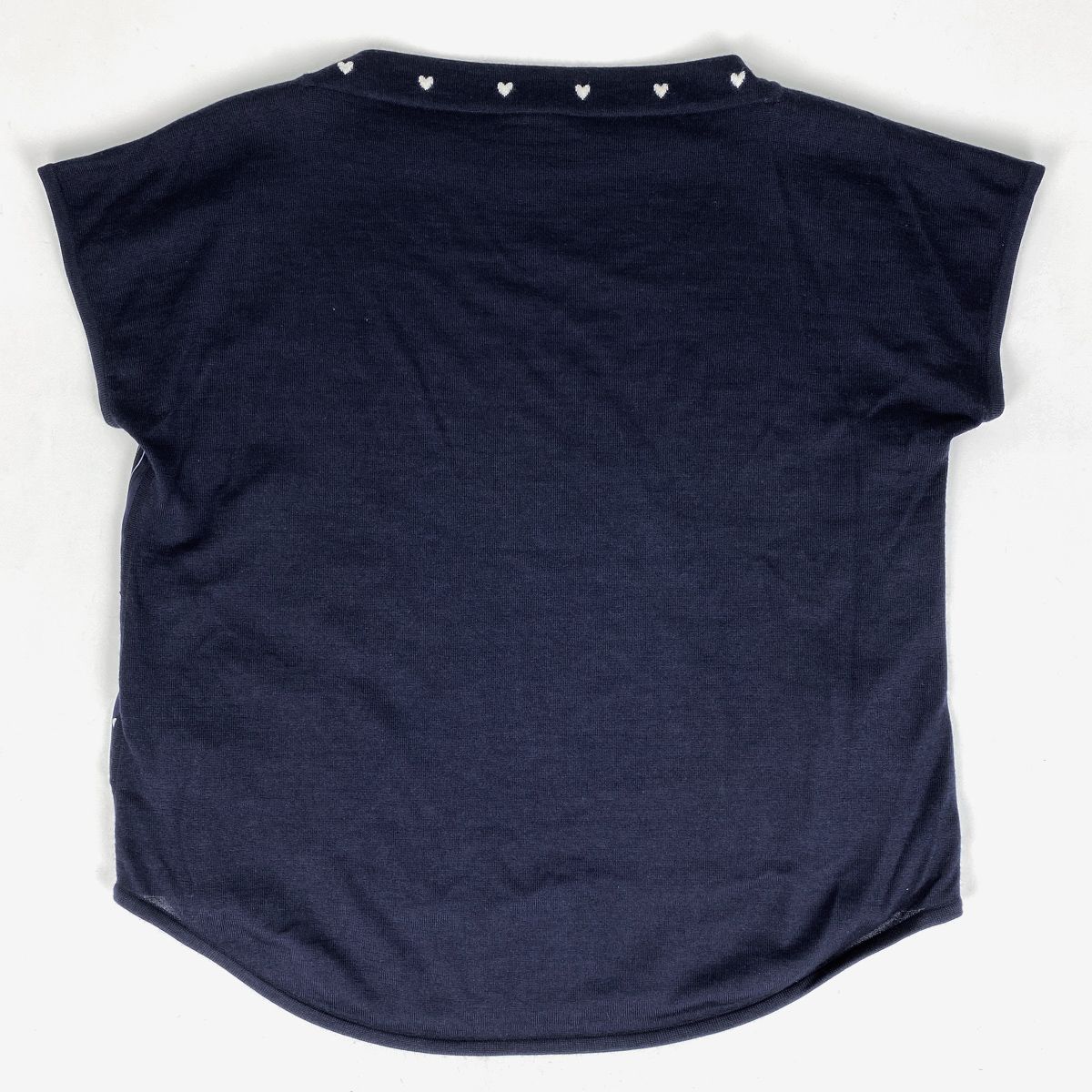 エルメス HERMES ニット切り替え カットソー BRIDES de GALA フレンチスリーブ トップス カットソー ネイビー ゴールド レディース