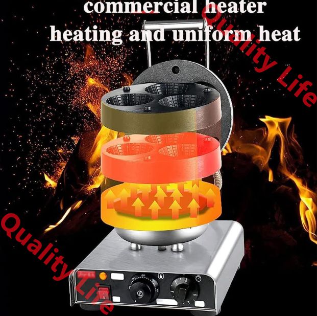 電動クリスピーエッグロールメーカー 1600W業務用ワッフルコーンメーカー