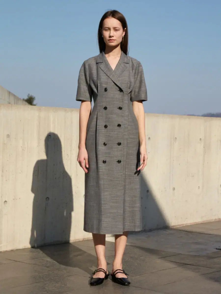 DUNST Dunst ダンスト ダブル チェック ワンピース S