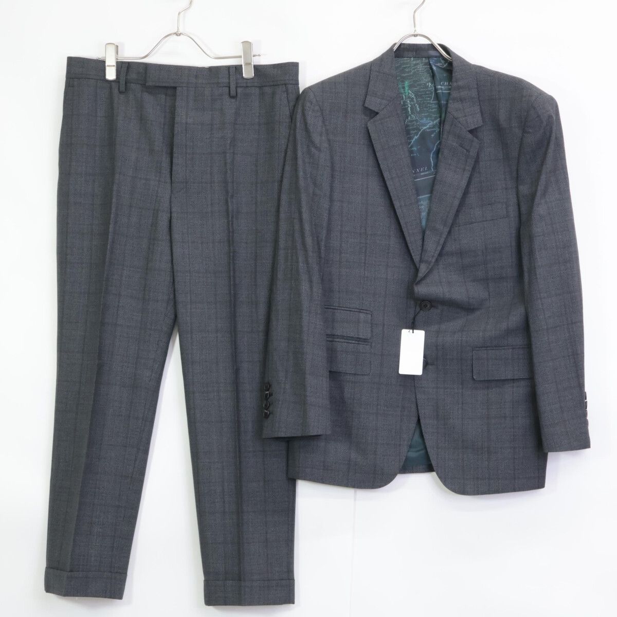 PaulSmith ポールスミス 123880 ｸﾞﾚﾝﾁｪｯｸ 裏地ﾌﾟﾘﾝﾄ ｾｯﾄｱｯﾌﾟ L