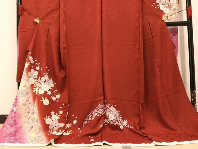 平和屋着物○豪華振袖 舞桜文 暈し染め 仮絵羽 逸品 未使用