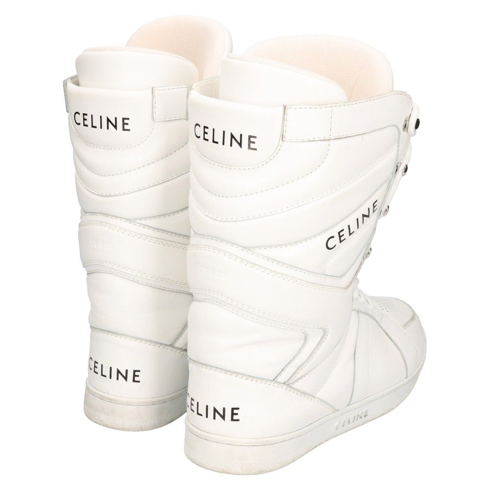 CELINE セリーヌ WINTER SNOW BOOTS RM0251 チャンキースノーブーツ ホワイト 編み上げレースアップハイカットブーツ29センチワイズ  - ブーツ