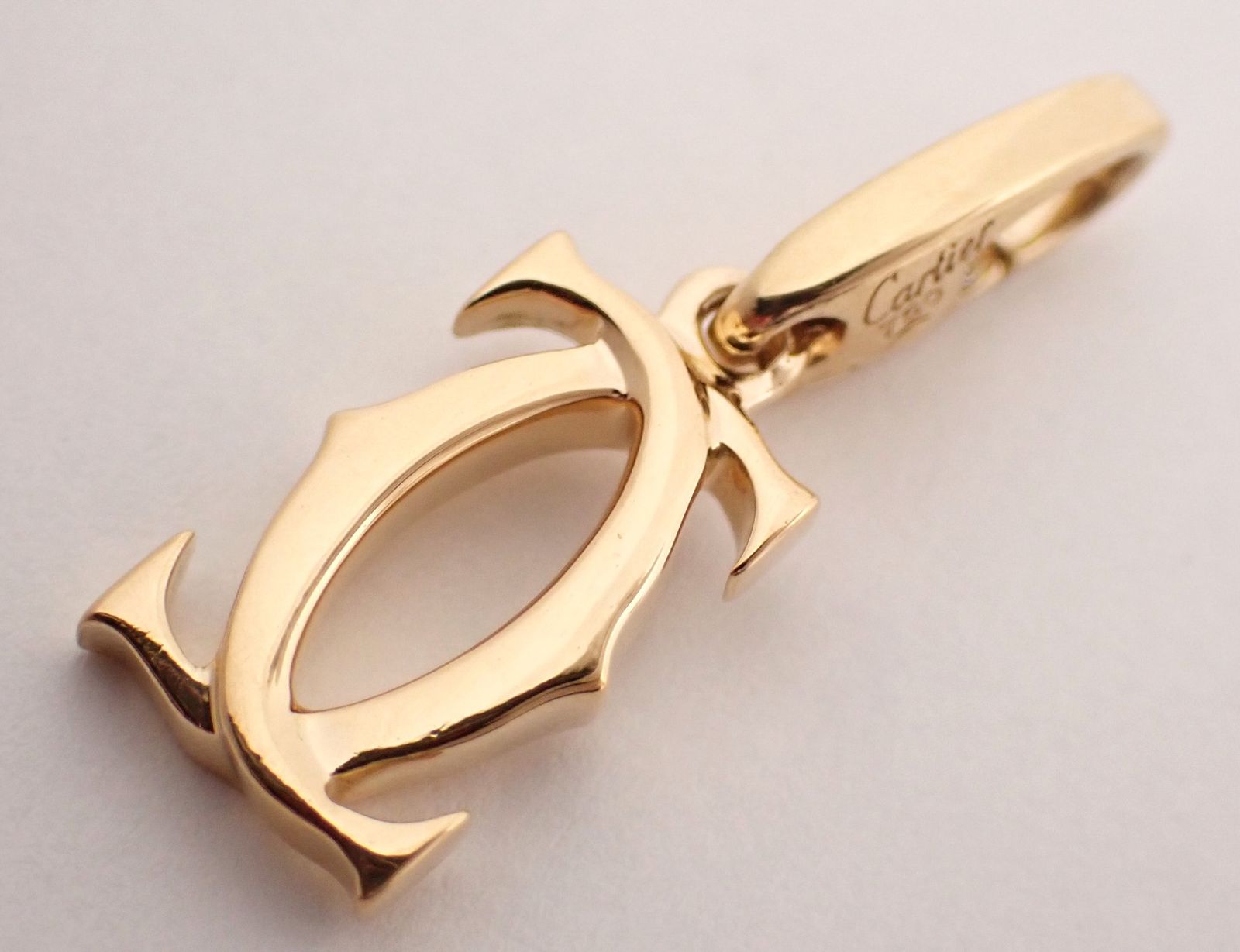 仕上げ済 Cartier カルティエ 2Cチャーム K18YG 2.4g イエローゴールド 18金 Au750 ペンダントトップ ネックレストップ アクセサリー