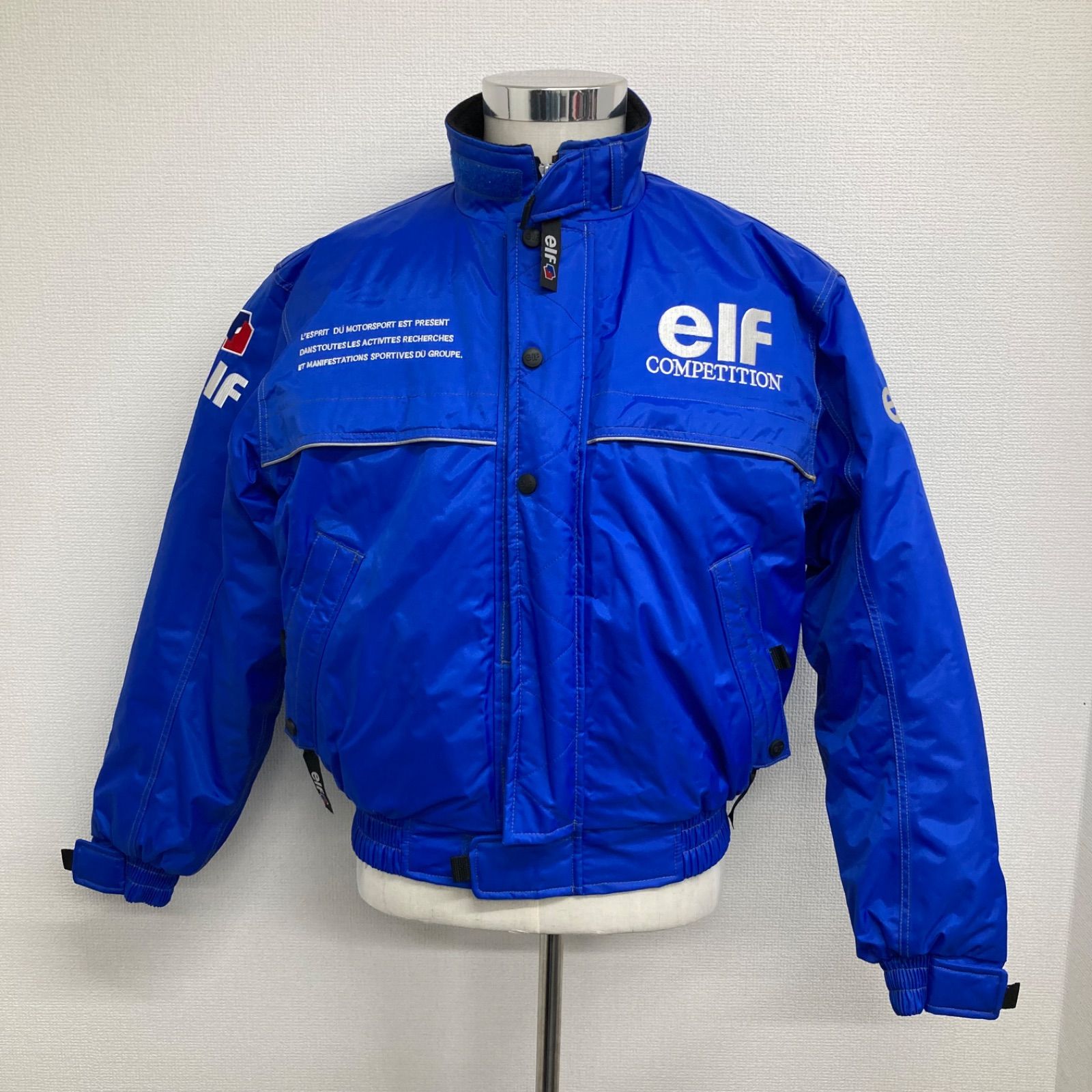 elf エルフ 中綿 ブルー 青 無地 レーシングジャケット モータースポーツブランド COMPETITION ロゴ レーシングウェア バイクウェア 防風 防寒 original collection