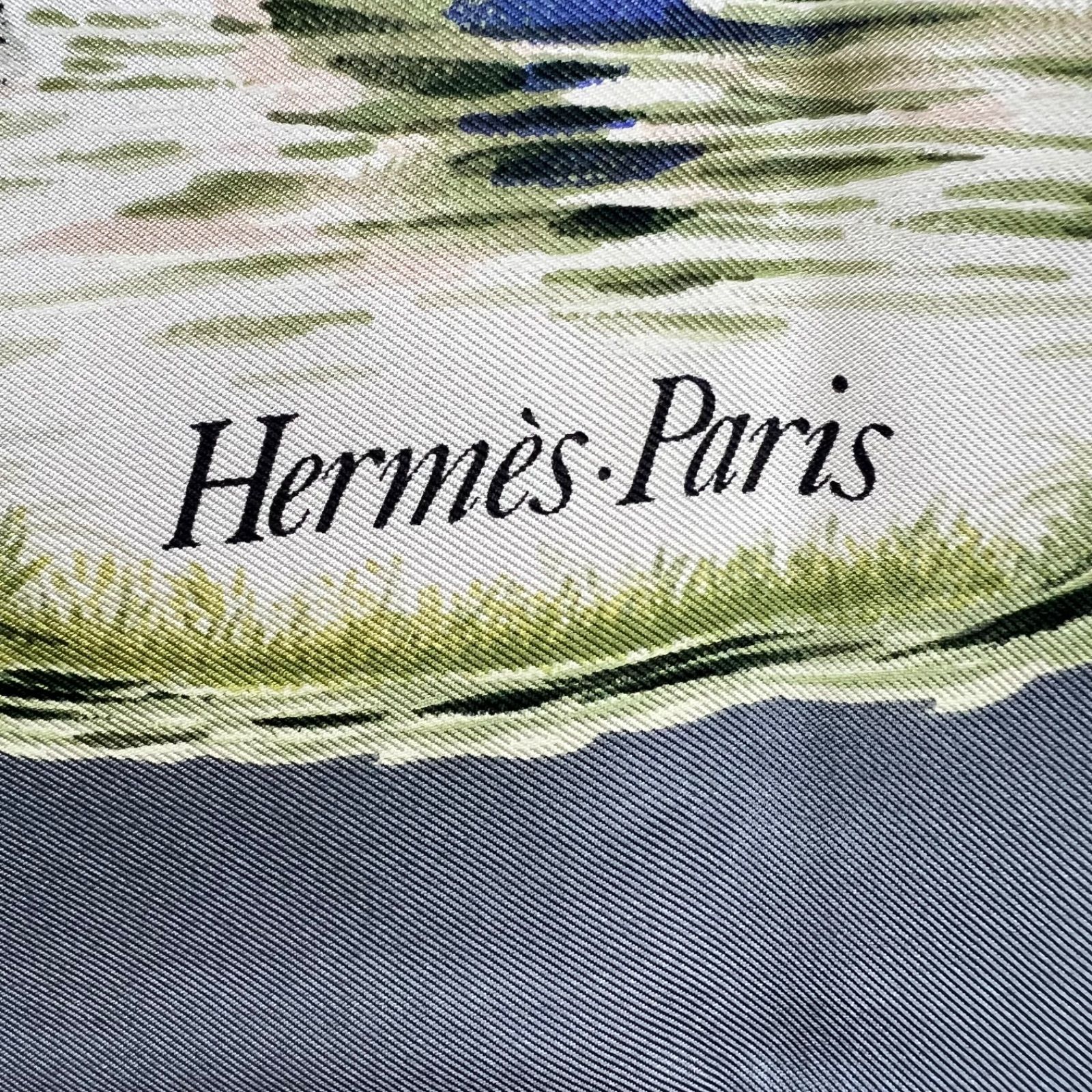 HERMES エルメス カレ90 カマルグでの休息 ライトグレー タグ取れ