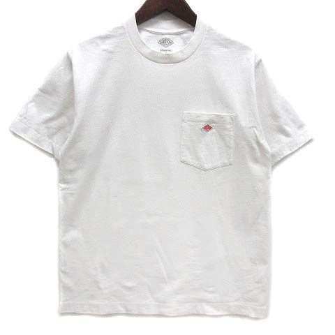 ダントン DANTON 天竺 コットン ポケット ロゴ Tシャツ カットソー 半袖 ホワイト 白 38 JD-9041