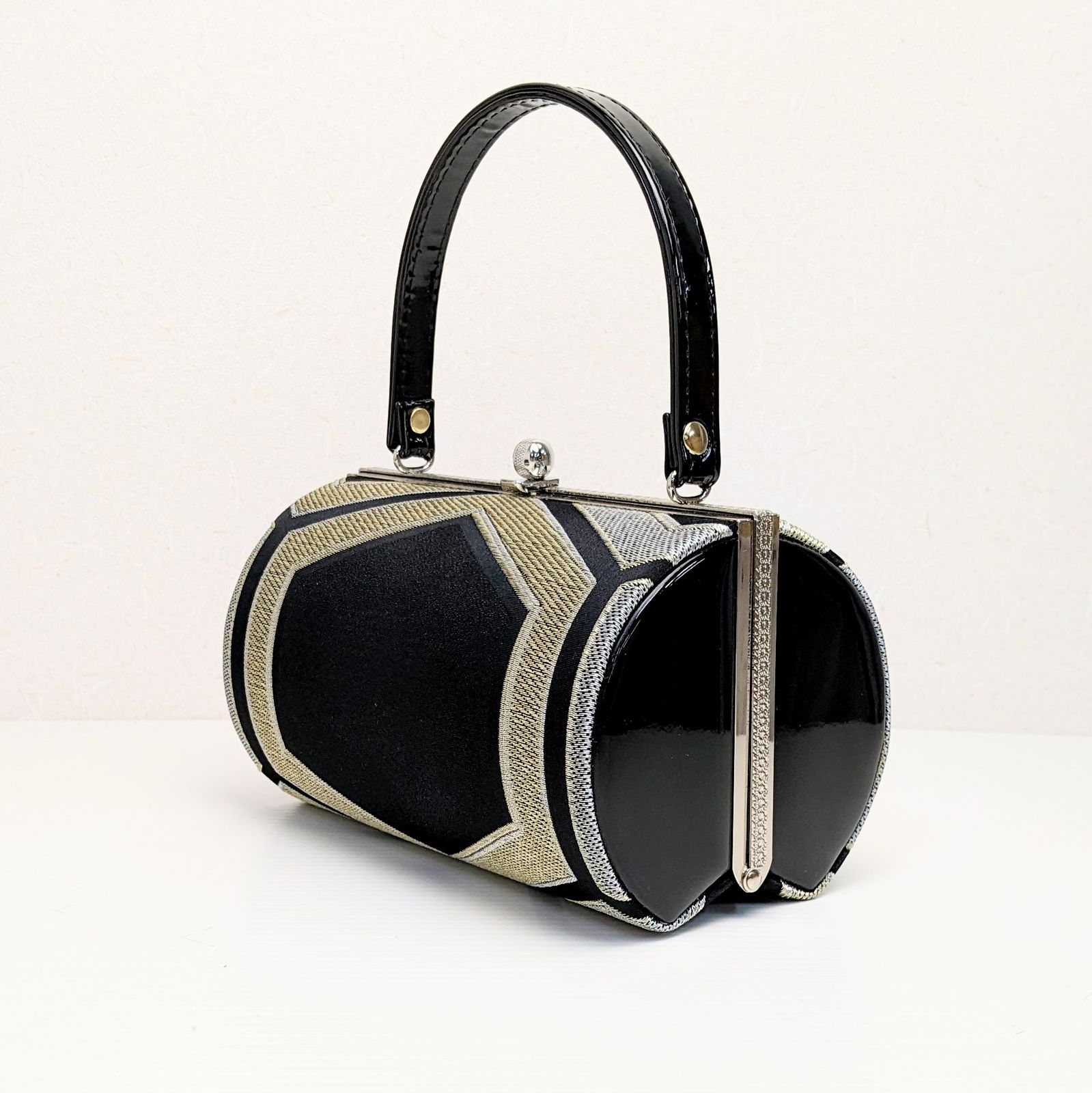 和装 草履バッグセット 帯地 黒×銀 3枚芯 フリーサイズ k16-6 【公式通販】