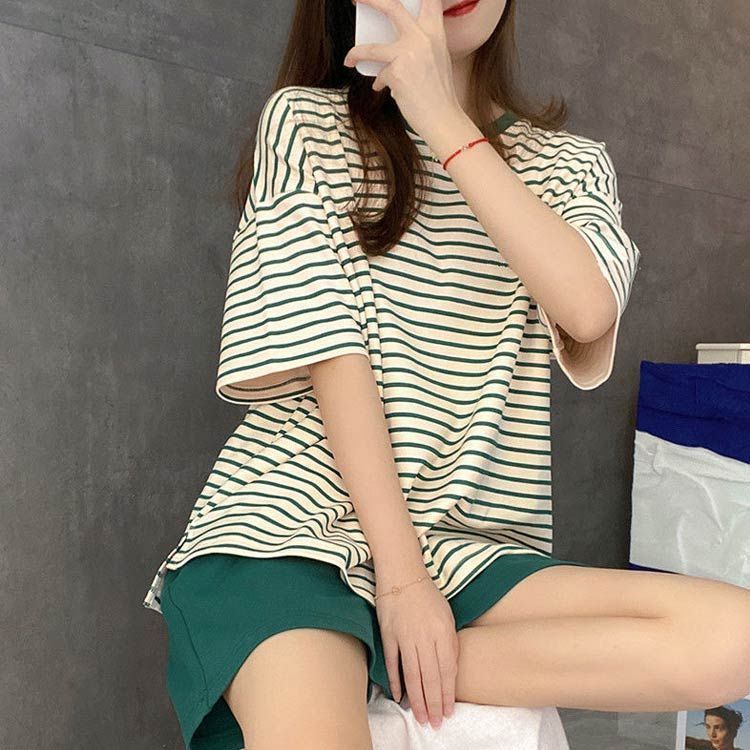 [新品未使用] ランドリーベア柄Tシャツ&ショートパンツ 上下セット アイボリー 2セット】 ルームウェア レディース カップ付き 上下セット 半袖
