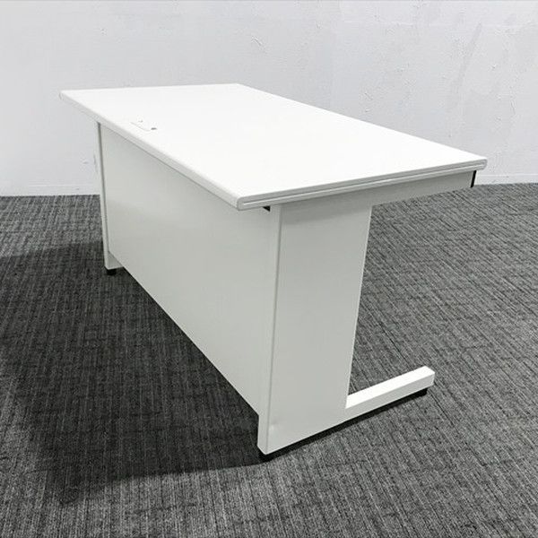 平デスク フラットライン 引出し付 オフィスデスク プラス ホワイト