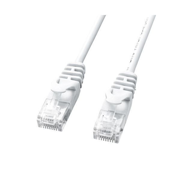 まとめ サンワサプライカテゴリ6準拠 細LANケーブル ホワイト 2m LA-SL6-02W 1本 ×5セット